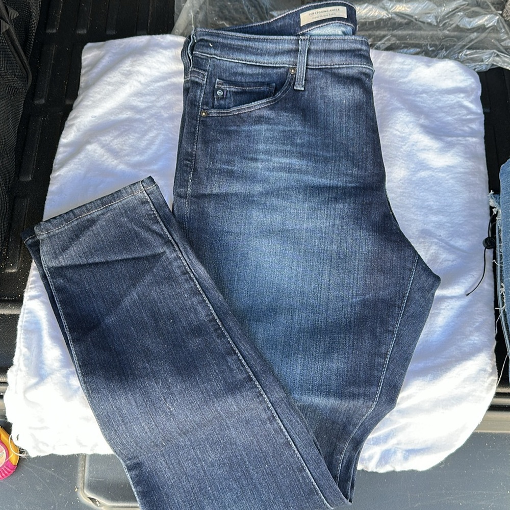 Ag Adriano Goldschmied Blue Slim Straight Jeans